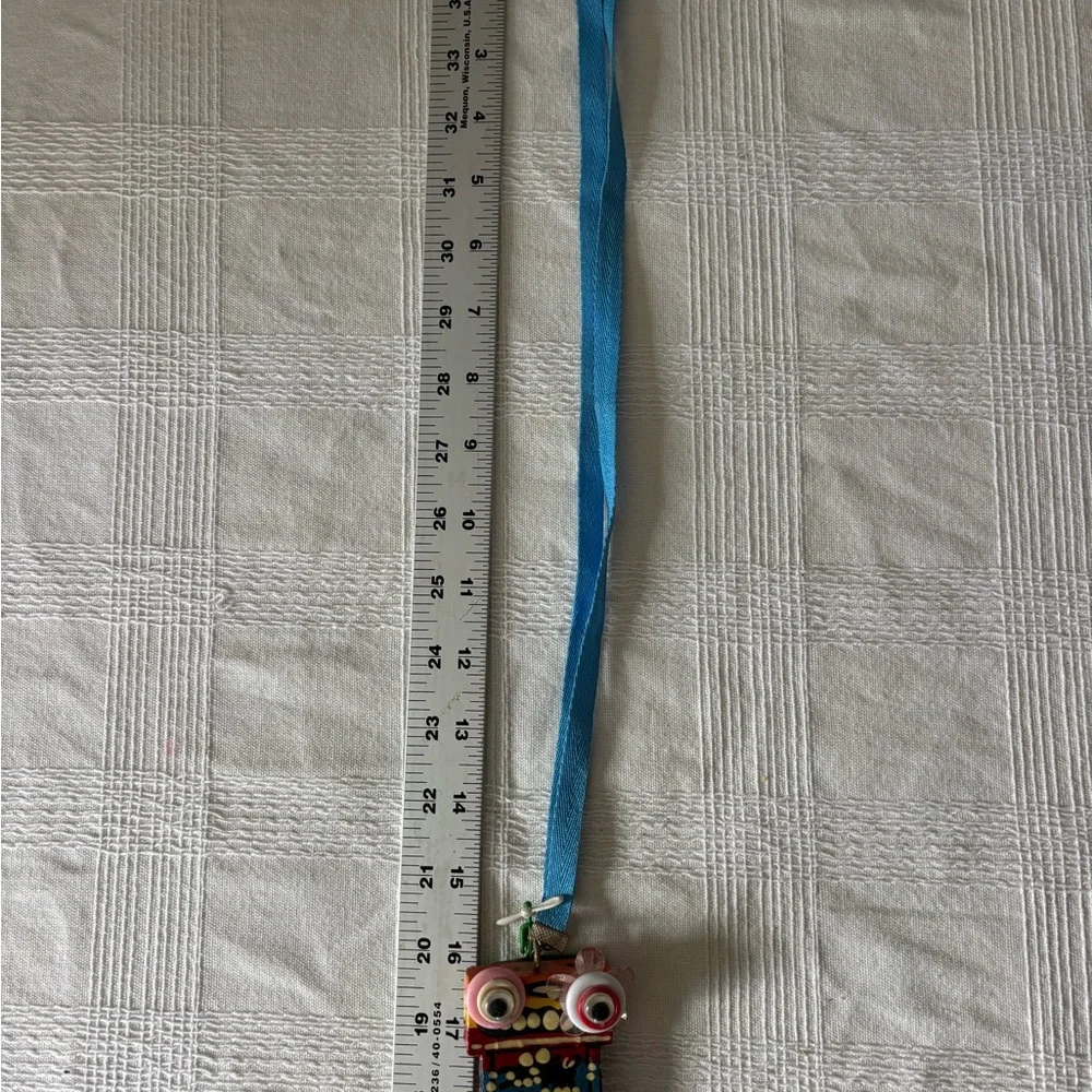 Colorful Robot necklace/deocr/Keychain with Googly Eyes